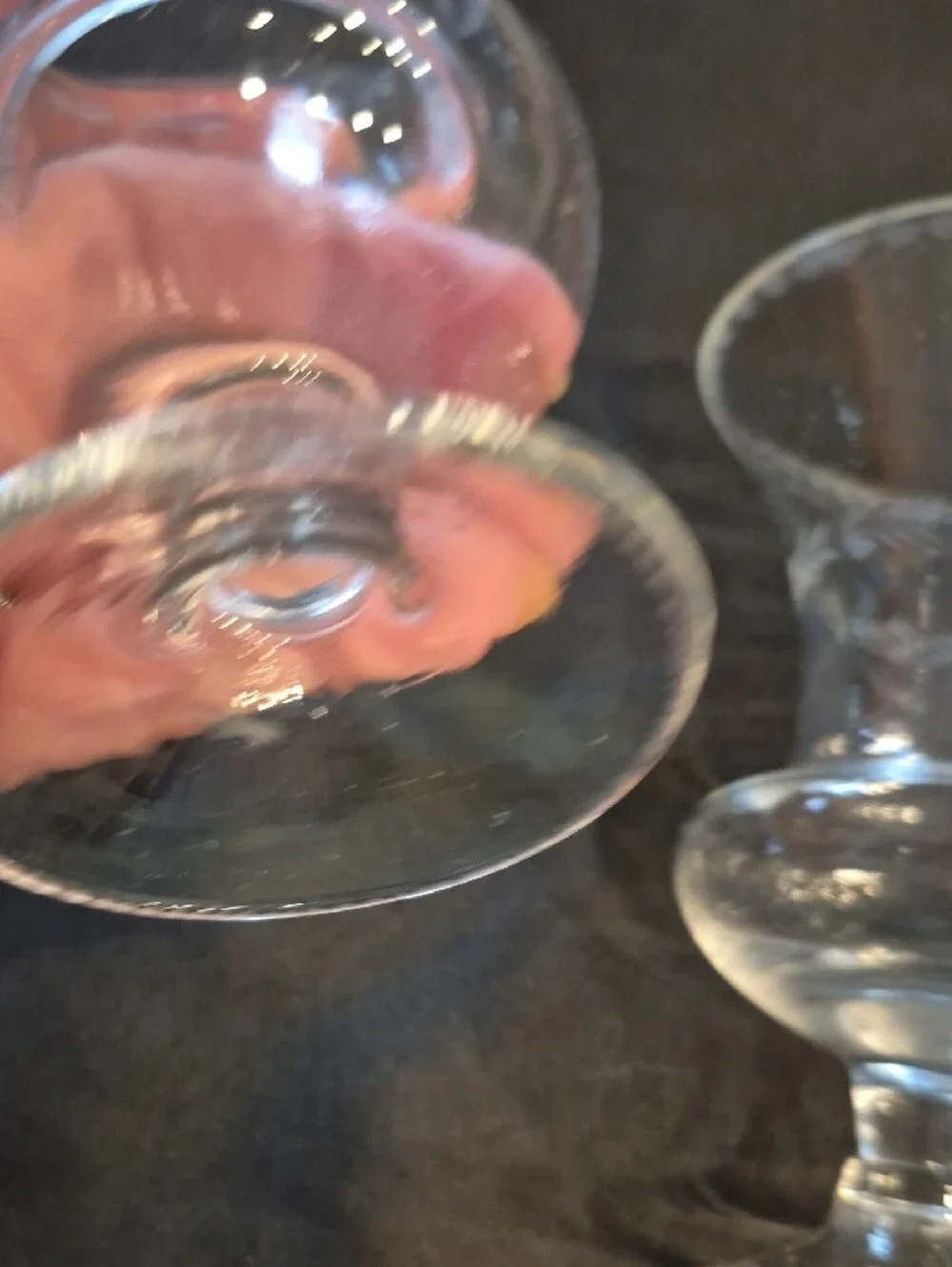 Vintage Crystal Etched Glass Pedestal Vases Set Of 2